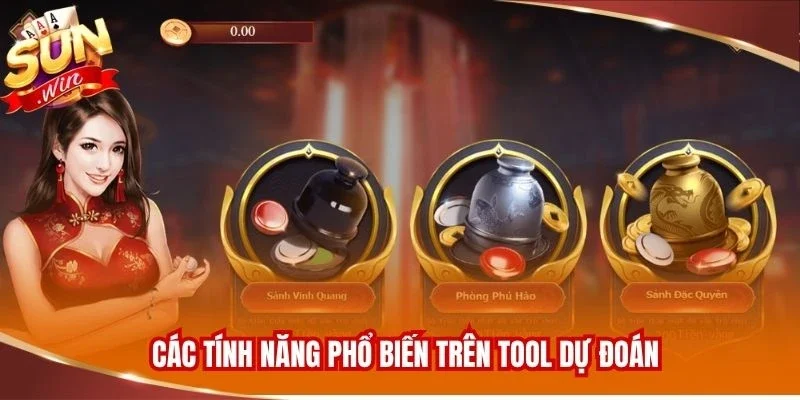 Các tính năng phổ biến trên tool dự đoán